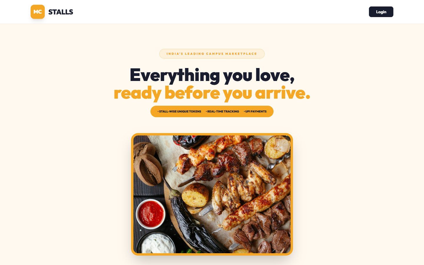 MC Stalls — Food pre-ordering for college fests — no queues, live order tracking